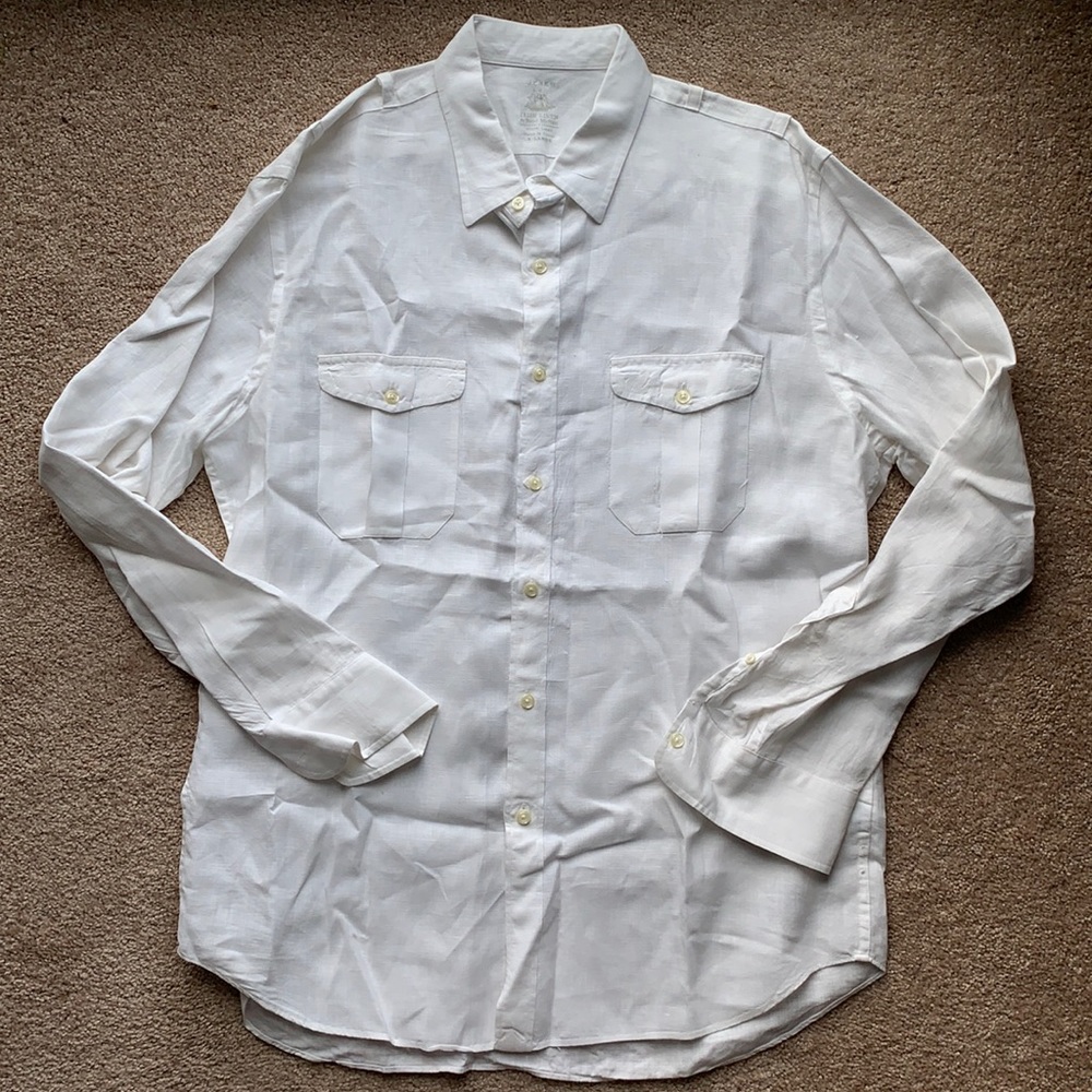 J Crew 100% Irish Linen button up shirt